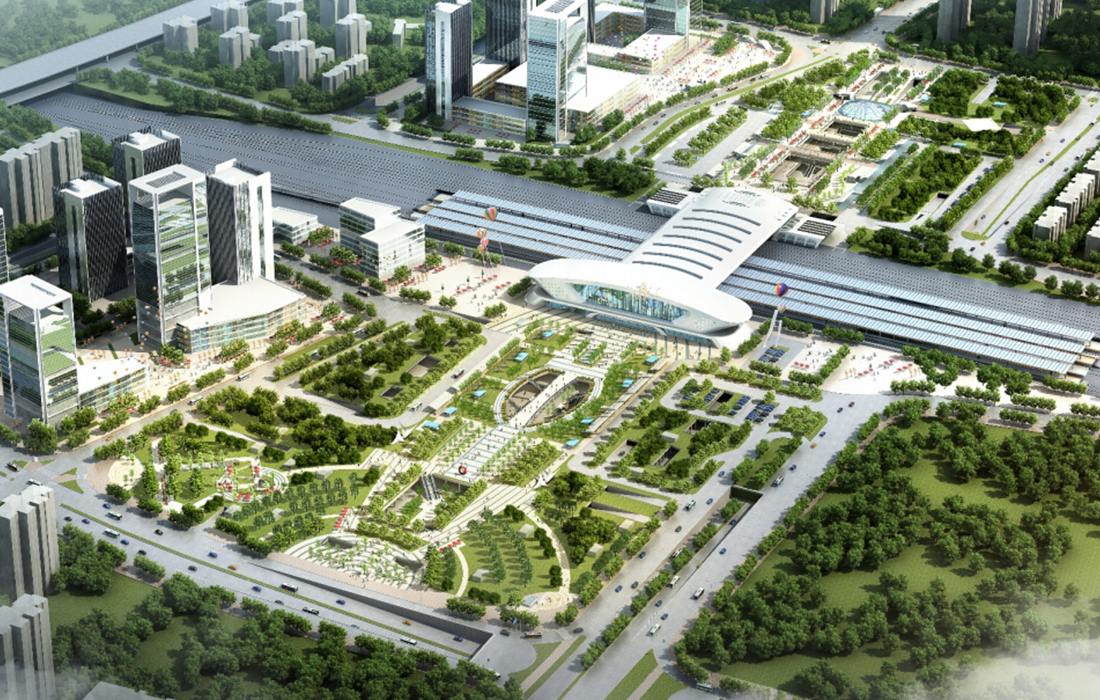 武漢光谷火車站東、西廣場土建工程