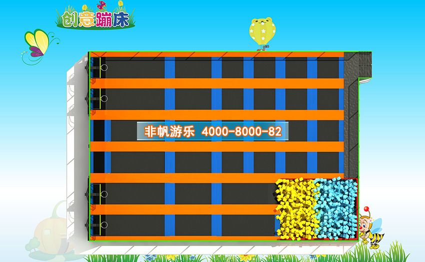 兒童淘氣堡創意蹦床主題運動樂園